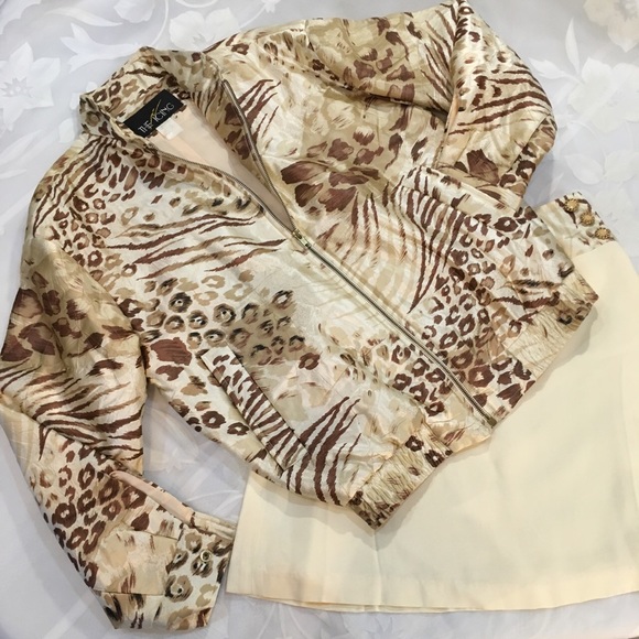 Vintage Dresses & Skirts - 90’s The Icing Animal Print & Cream 2-Piece